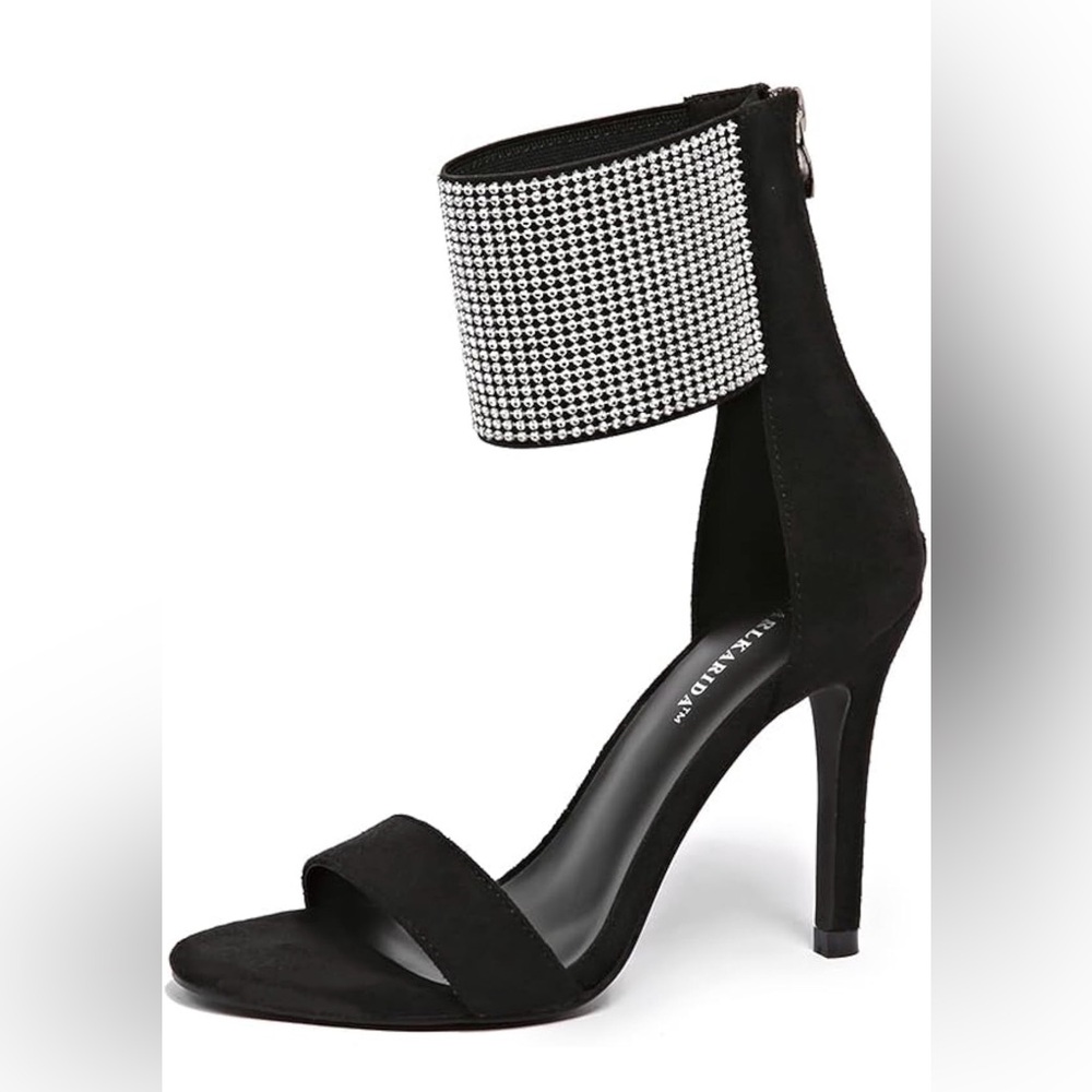 Black Crystal Cuff Stiletto Heels size 9